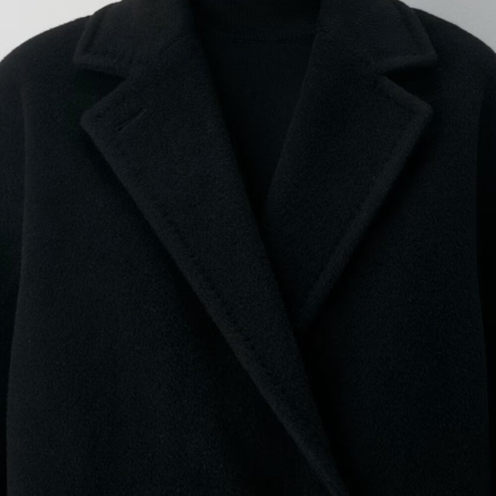 NWT Aritzia BABATON The Slouch Coat - (Re)Camel Wool Black - Picture 4 of 16